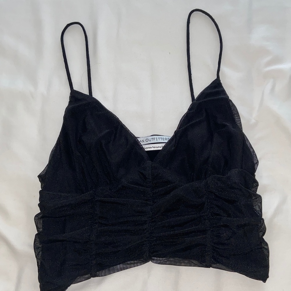 Urban Outfitters cropped mesh black tank